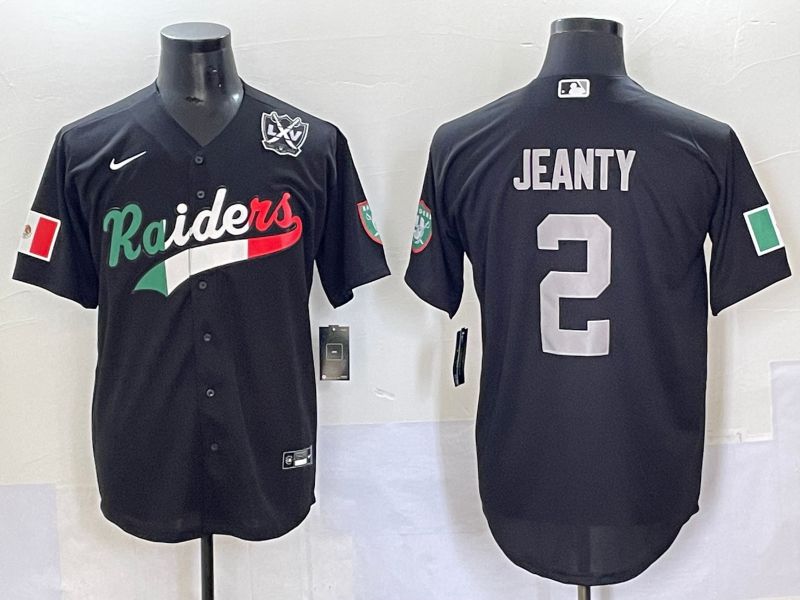 Men 2025 Oakland Raiders #2 Jeanty Black Joint Name Nike Limited NFL Jersey style 7036->->NFL Jersey